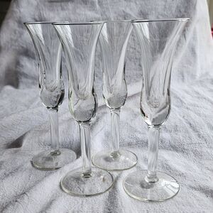 Set of 4 Vintage MCM Danish HOLMEGAARD Aperitif Cordial Glasses 5.75" H